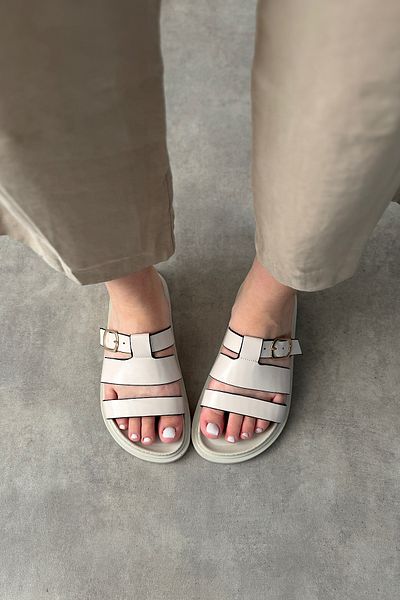SHOEBELLAS Zena Beige Cage Detailed Women's Sandals