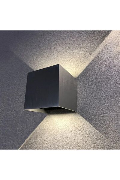 LUXXO Aplica LED de interior/exterior, rezistenta la praf/umiditate, IP65, Luce Black, 2x6W, Neagra