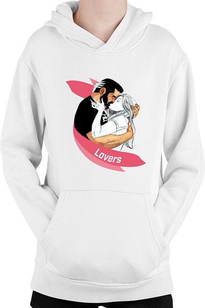 OEM Hanorac copii NFT XOXO Lovers Kiss Hug Kind Pencil Sketch