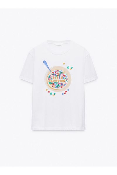 Disante It's a Good Day Crew Neck Basic Trend Women's T-Shirt