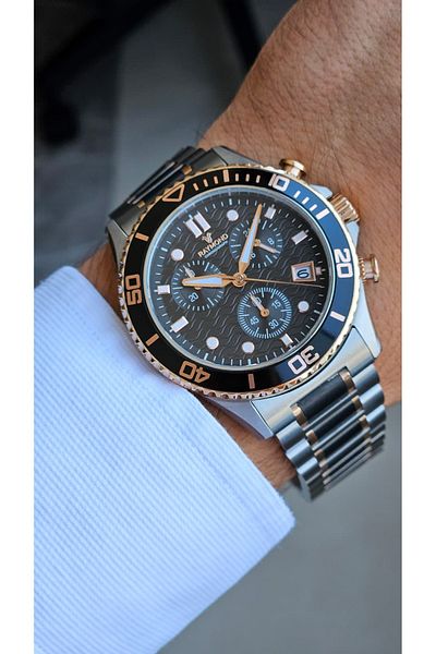 Raymond Rym-2332 Quartz Men's Watch - Japanese Mechanism - Case and Cord Steel - 2 Years Warranty