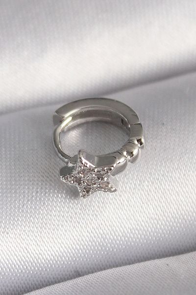 CONAHOME 316L Steel Silver Color Zircon Stone Star Model Tragus Piercing - Tj-Pr1333