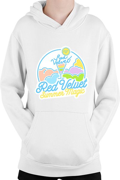 OEM Red Velvet K-Pop Logo Summer Magic Vibe Colorful Kids Hoodie