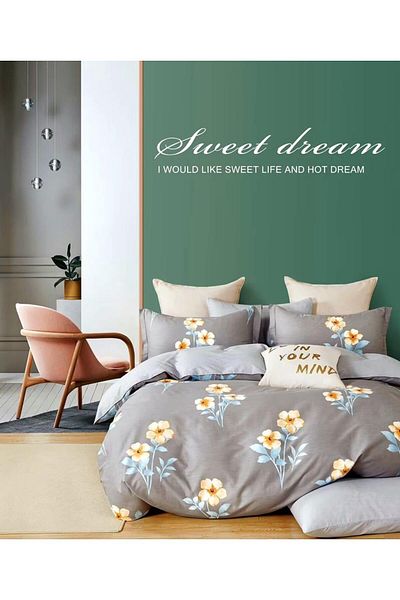 Pucioasa Printed Percale Bed Linen (Prc53) - King Size 6 Pieces