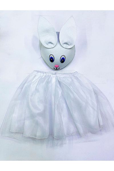 CONAHOME Rabbit Costume White - April 23 Rabbit Hat and Tutu Skirt Set 2 Pieces