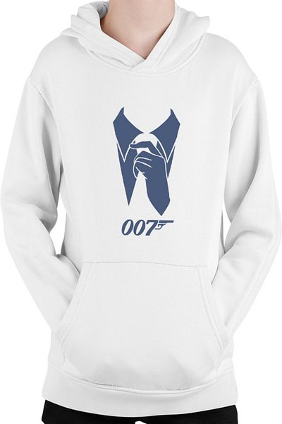 OEM James Bond White Collar Ian Fleming MI5 Kids Sweatshirt