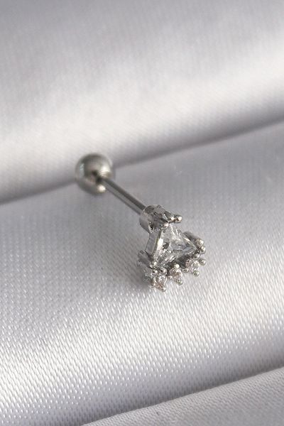 CONAHOME 316L Steel Silver Color Triangle Zircon Stone Tragus Piercing - Tj-Pr1239