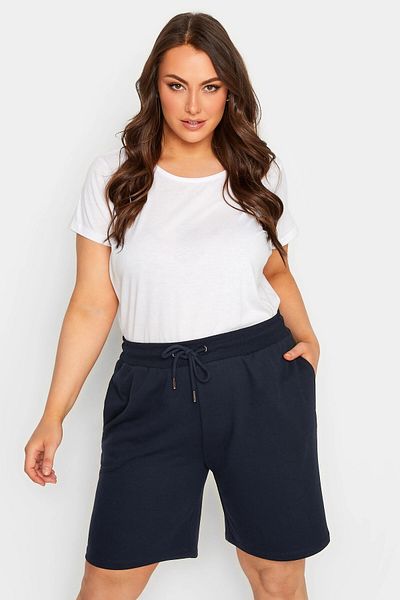 Stil Diva Pantaloni scurți de jogging largi, cu buzunare de mărime mare, cu talie adunată 144833
