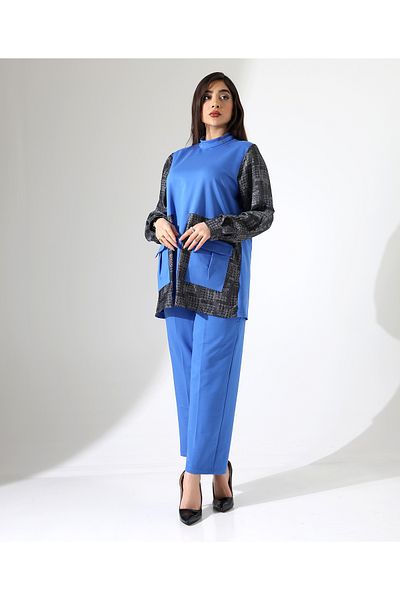 Fi'l Arz Fashion Tunic Cotton Suit with Front Pocket