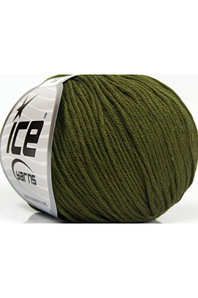 Ice yarns 8x50 جرام. قماش بيبي سمر دي كيه، قطن، أكريليك، كاكي، خيوط صيفية، قطن