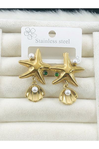 DS DİAMONDSHOP Steel Earring Sea Star Hanging Model New Season Byçkp-202507218