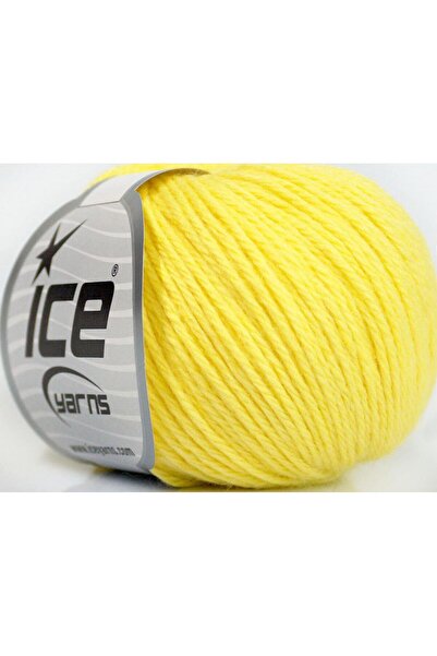 Ice yarns 6×50 جرام. خيوط أكريليك ماركة BABY MERINO DK، صوف ميرينو أصفر فاتح،...