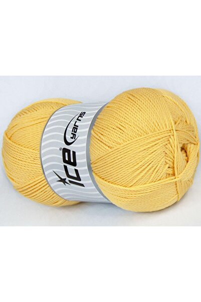 Ice yarns 4x100 جرام. خيوط تويستر دي كيه أكريليك صفراء فاتحة للشتاء، خيوط مست...