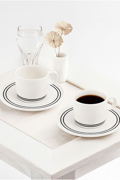 Güral Porselen Mental 4 Piece Coffee Cup Set Black