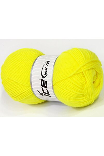 Ice yarns 4x100 جرام. خيوط أكريليك ناعمة للأطفال باللون الأصفر للشتاء، خيوط م...