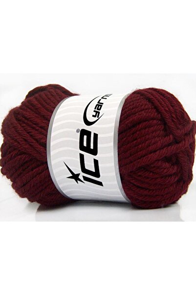 Ice yarns 2×200 جرام. خيوط أكريليك ATLAS JUMBO بلون أحمر داكن للشتاء، خيوط سم...