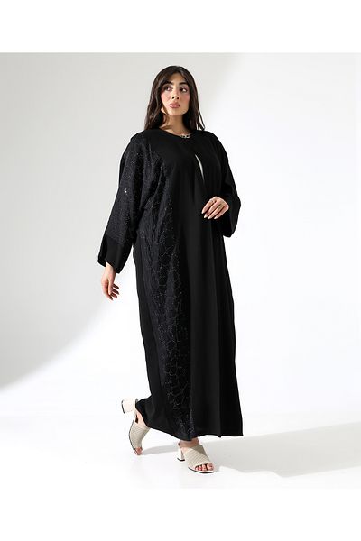 Fi'l Arz Fashion Stone Detailed Invitation Long Abaya