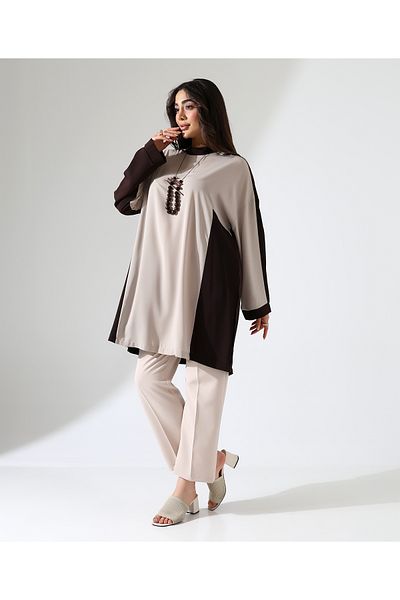 Fi'l Arz Fashion Silk Double Color Long Tunic