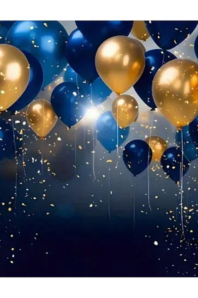Çemrek Süs Parti Navy Blue Gold Metallic Balloon Set of 20