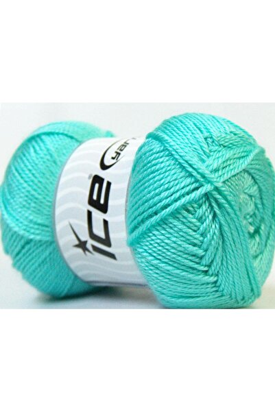 Ice yarns 4x100 جرام. خيوط دورا الأكريليكية باللون الأخضر الفاتح للشتاء، خيوط...