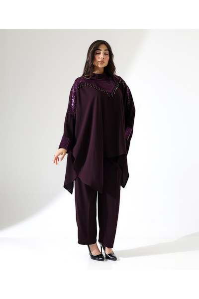 Fi'l Arz Fashion Set de rochii de seară asimetrice, strălucitoare, din două piese