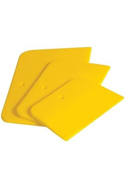 Generic High Quality Flexible Plastic Spreaders 4" 5" 6" Plastic Body Filler Spreader 3 Pcs/Set In 1 Pack/Ye