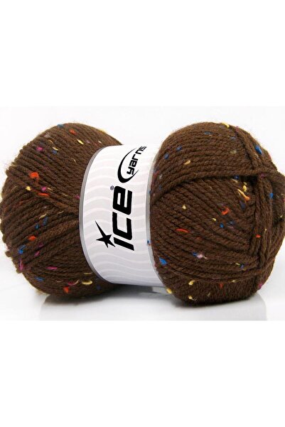 Ice yarns (4 قطع 100 جرام) فايفوريت تويد فيسكوز، أكريليك 4 عبوات بني،
