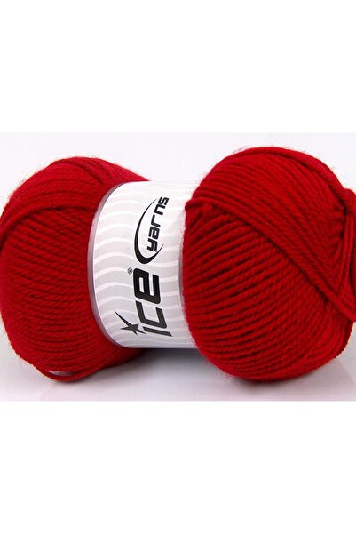 Ice yarns 4x100 جرام. خيوط أكريليك مفضلة باللون الأحمر الداكن للشتاء، خيوط مس...