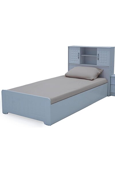 INFINI HOMES سرير فردي خشبي مع لوح أمامي للتخزين، طول 190 سم × عرض 90 سم، لون وانج (بدون مرتبة وغطاء)