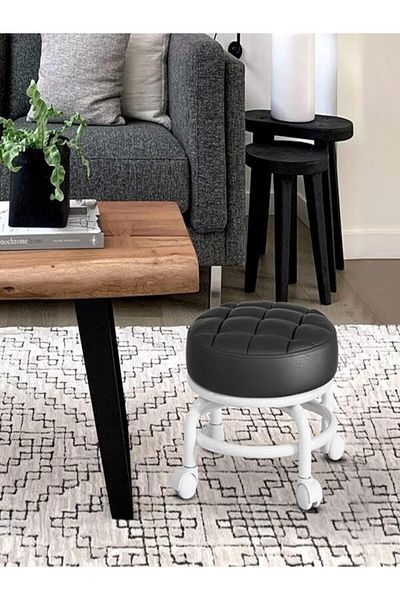 TERRION Rolling Swivel Saddle Stool, 360° Rotatable, with Wheels,