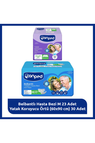 Canped Hasta Bakım Seti M – Belbantlı Bezi & Yatak Örtüsü