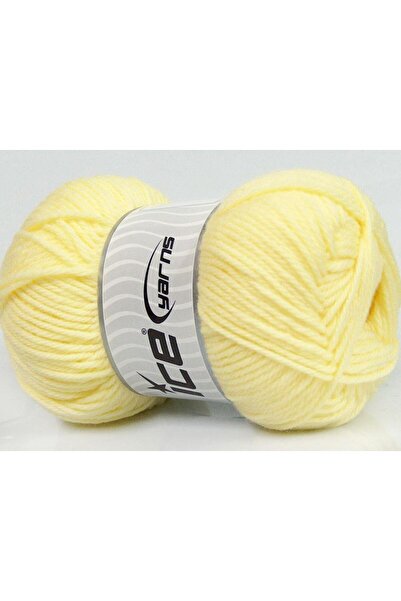 Ice yarns 4x100 جرام. خيوط أكريليك ناعمة للأطفال باللون الأصفر الشتوي، خيوط م...
