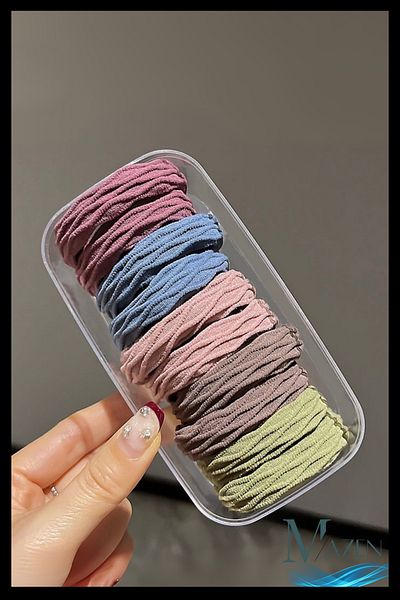 MAZEN Super Elastic Colorful Hair Rubber Buckle 10Pcs |   Soft and Durable Fabric Buckle Set |