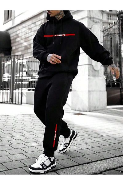 DAXİS Sportwear Company MEN'S PRINTED HOODED Tracksuit