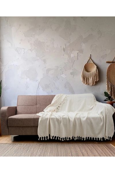 home otanticca Otanticca Cream Natural Hand Tied Sofa (Çekyat) Cover