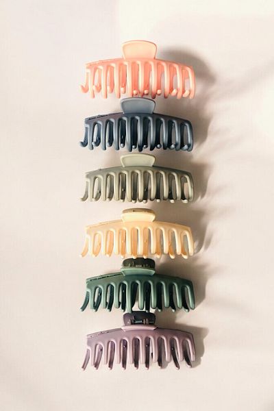 AYMETA 11 cm Large Size Scythe Model Colorful Women's Hair Clip |   Set of 6 – Strong Holding – Matte Surface