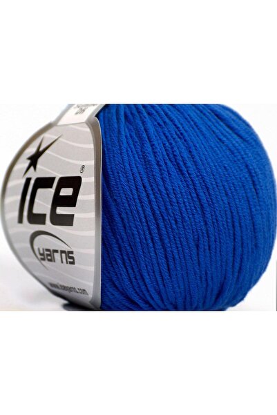 Ice yarns 8x50 جرام. قماش بيبي سمر دي كيه، قطن، أكريليك أزرق، خيوط صيفية، قطن