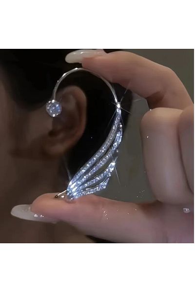 Atılgan Grp Elegant Angel Wings Stone Ear Cuff for Right Ear