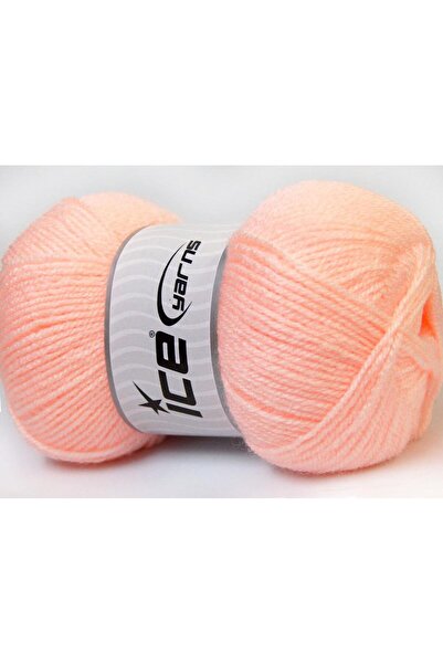 Ice yarns 4x100 جرام. سوبر بيبي بيبي أكريليك برتقالي فاتح شتوي، بيبي، 100% أك...