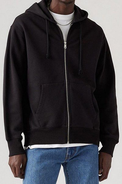 Levi's Ανδρικό μαύρο φούτερ με κουκούλα με φερμουάρ ζακέτα - A9265-0000