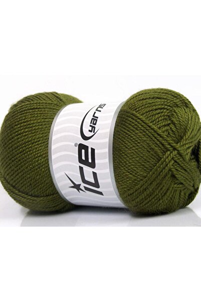 Ice yarns 4x100 جرام. خيوط دورا الأكريليكية الكاكي الشتوية، خيوط مسطحة، 100% ...