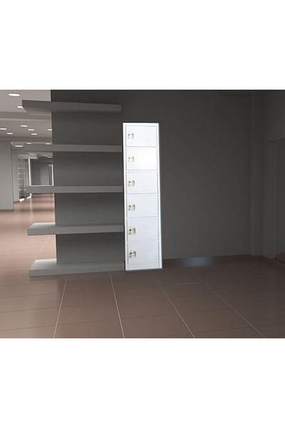 INFINI HOMES 6 Tier Metal Steel Storage Locker Cabinet with Plastic Handle (Grey, 45L X 40W X 183H,