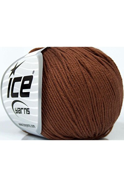 Ice yarns 8x50 جرام. بيبي كوتون، لون بني، خيوط صيفية، قطن، 100% قطن، مضاد للب...