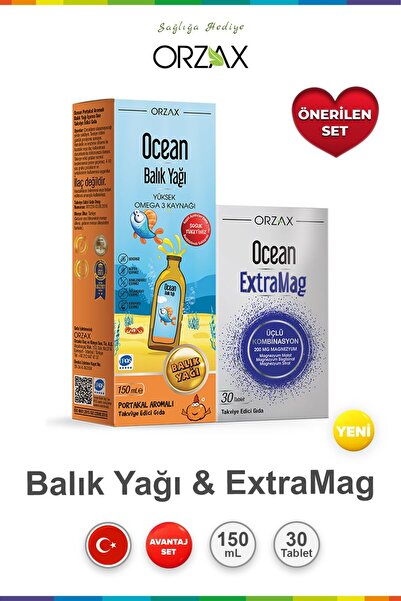 Ocean Omega3 Şurup 150 ml - Portakal & ExtraMag 30 Tablet