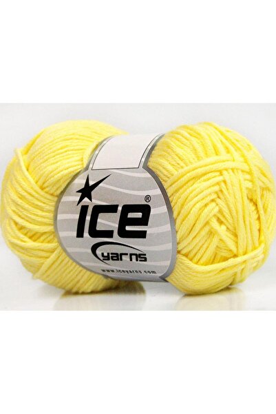 Ice yarns 8x50 جرام. خيوط صيفية للأطفال من القطن والأكريليك باللون الأصفر الف...