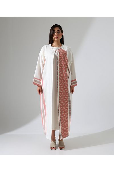 Fi'l Arz Fashion Ethnic Woven Agraf Closure Abaya