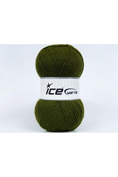 Ice yarns 4x100 جرام. خيوط أكريليك GONCA باللون الأخضر الداكن للشتاء، خيوط مس...