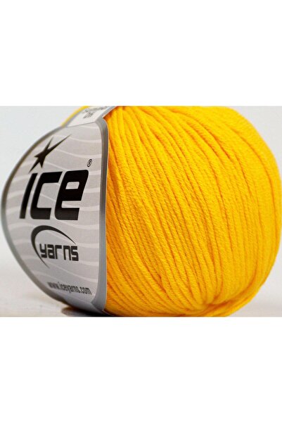 Ice yarns 8x50 جرام. قماش بيبي سمر دي كيه، قطن، أكريليك أصفر، خيوط صيفية، قطن