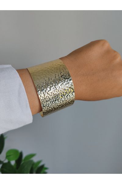 İLKYAZ Accessory Thick Handcuff Bracelet Adjustable Unisex
