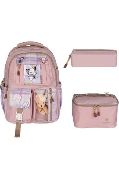 Relaxion Rlx-1395 Set of 3 Children's Primary School Bag Backpack with Pen Holder and Lunch Bag